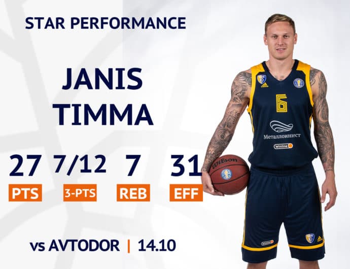 Star performance. Janis Timma against Avtodor