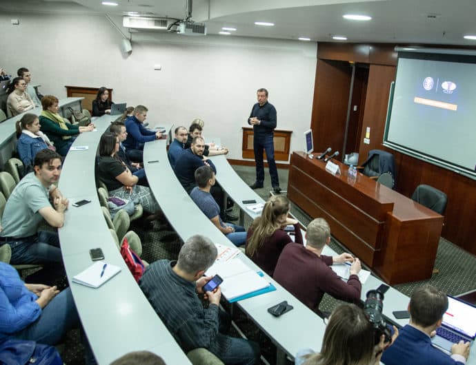 Sergey Kuschenko gives a lecture at MGIMO on topic &#8220;Basketball as business&#8221;