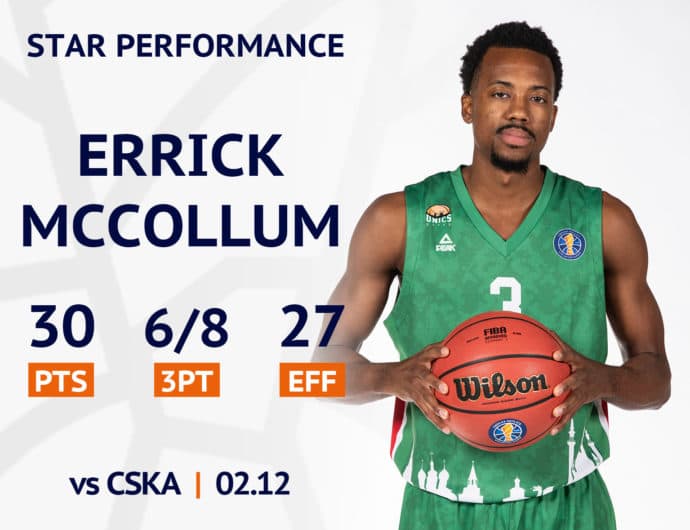 Star Performance. Errick McCollum vs CSKA