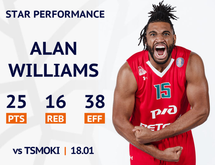 Star performance. Alan Williams vs Tsmoki-Minsk