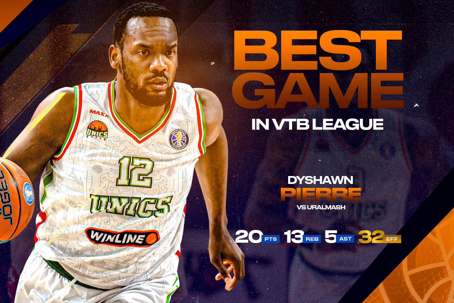 Dyshawn Pierre helped UNICS to extend winning streak in Yekaterinburg