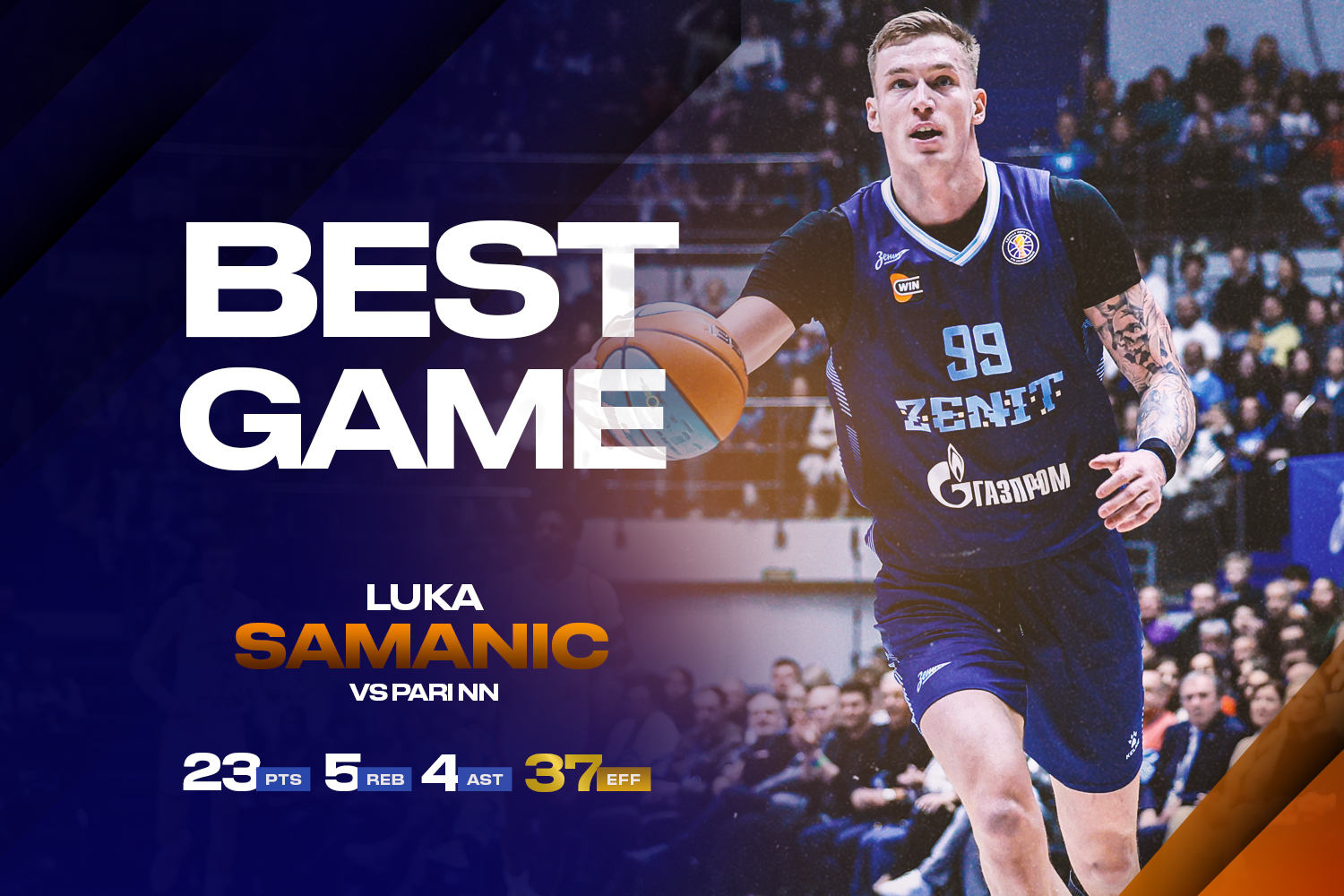 Luka Samanic helped Zenit to beat Pari NN